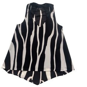 Vici Black White Flowy Tank V Neck Lined Size S